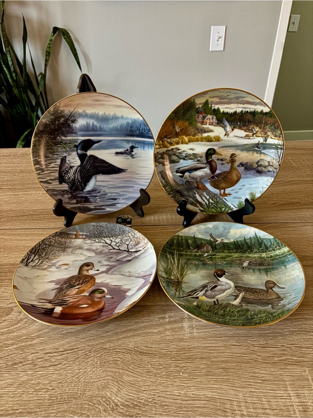 Set of 4 - Collector 80s and 90s Decorative Duck Plates - Knowles & Dominion